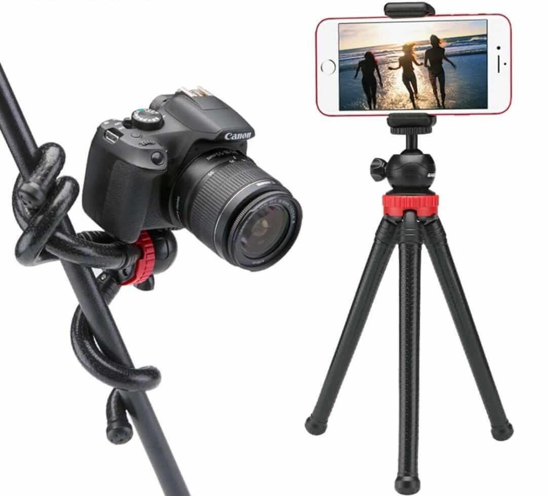 JM-801 PORTABLE OCTOPUS FLEXIBLE MONOPOD TRIPOD WITH PHONE HOLDER CLIP FOR SMARTPHONE